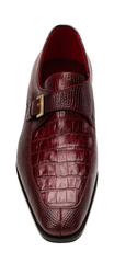 Marco Di Milano Toluca Wine / Burgundy Monk Strap Lizard & Crocodile Shoes