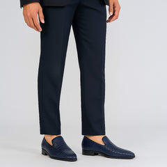 Marco Di Milano Trento Navy Men's Shoes Caiman Crocodile Slip-on Loafers