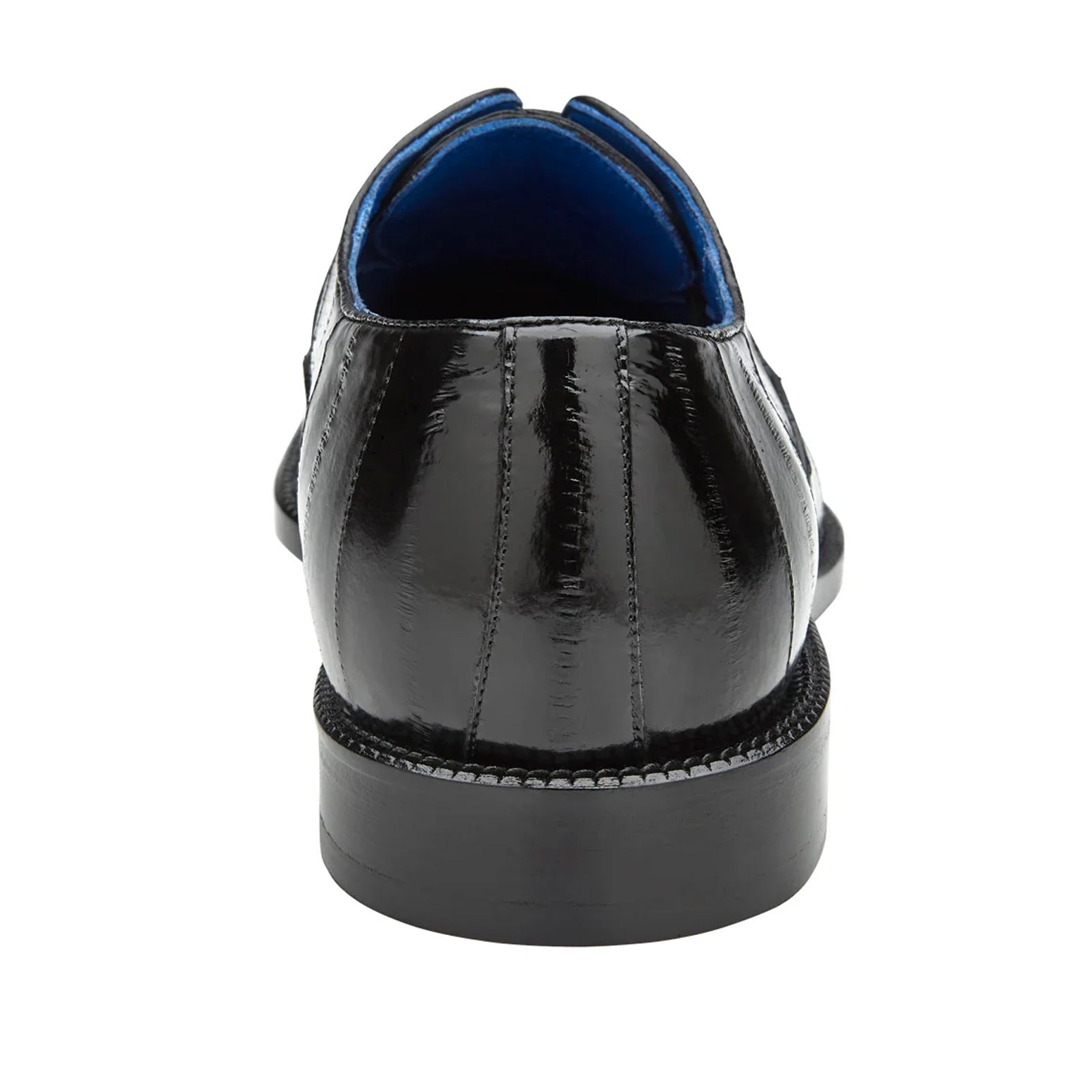 Men's Belvedere Mare Ostrich Leg & Eel Skin Dress Shoe in Black 5 MEN 2P7 BLACK-M-09  - from alligatorwarehouse.com