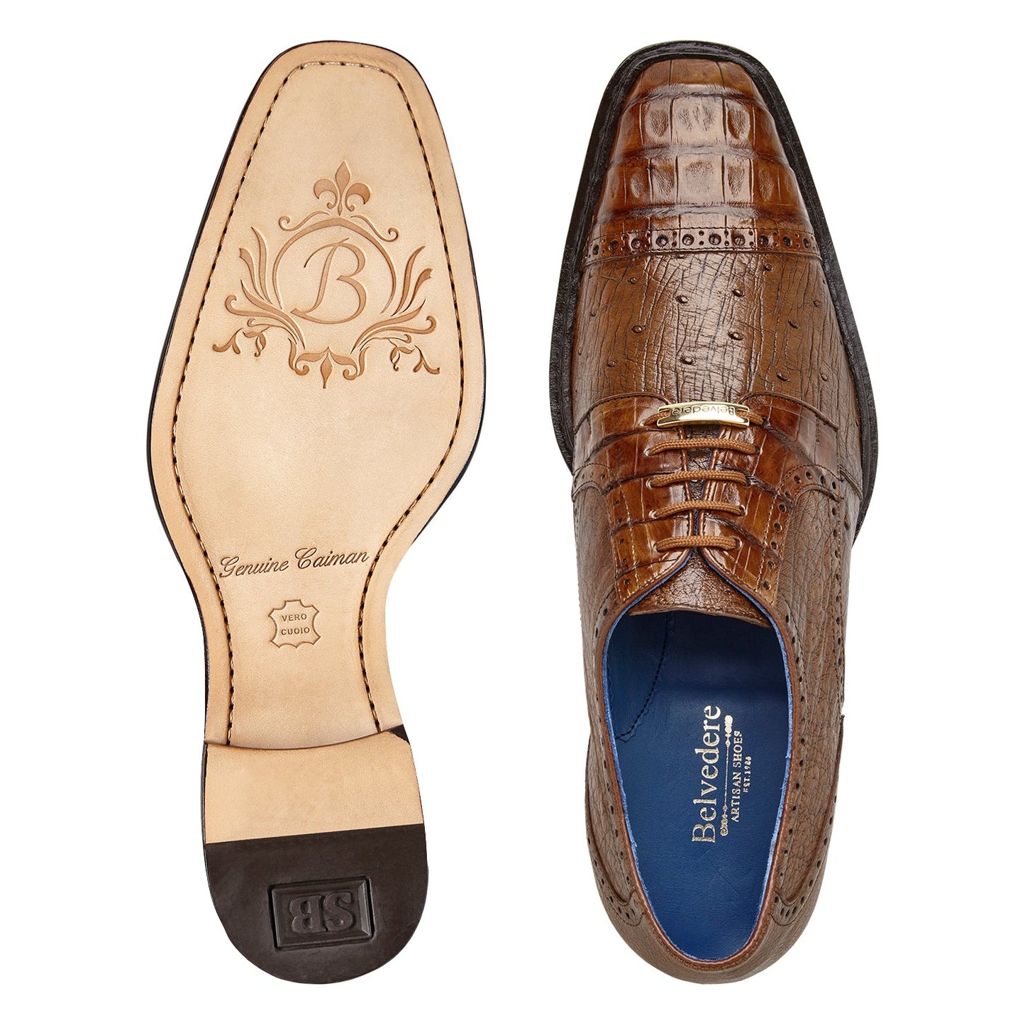 Belvedere Martino - Walnut Genuine Alligator Dress Shoe