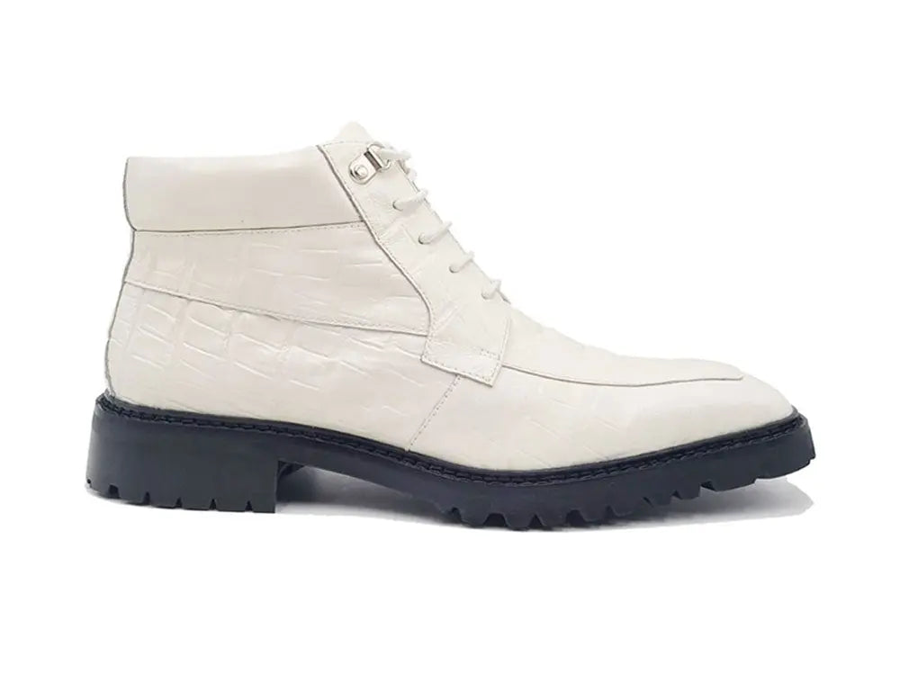 Men's Lace-up Boots Alligator Embossed 7 KB516-50PURPLE10  - from alligatorwarehouse.com