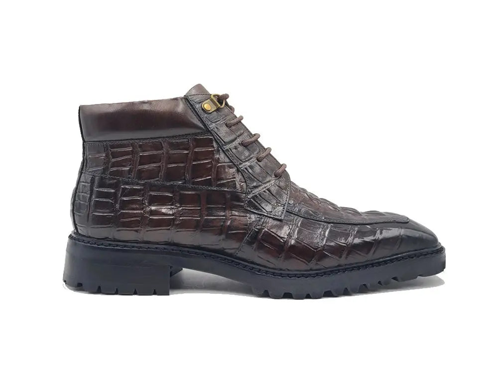 Men's Lace-up Boots Alligator Embossed 10 KB516-50PURPLE10  - from alligatorwarehouse.com