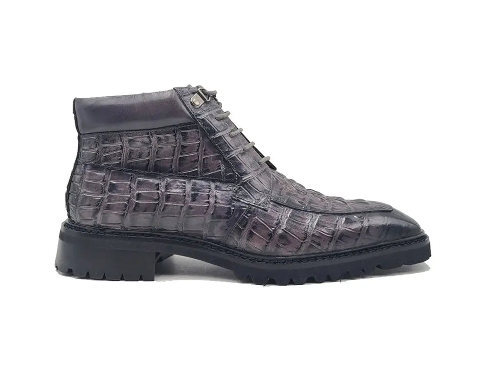 Men's Lace-up Boots Alligator Embossed 13 KB516-50PURPLE10  - from alligatorwarehouse.com