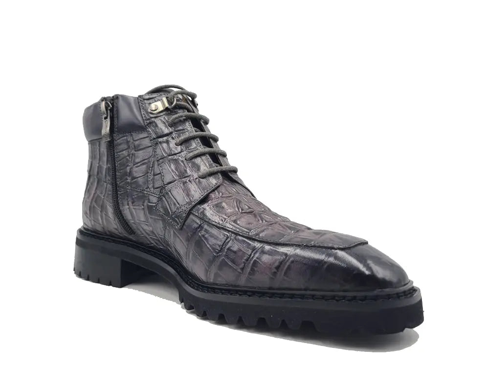 Men's Lace-up Boots Alligator Embossed 14 KB516-50PURPLE10  - from alligatorwarehouse.com