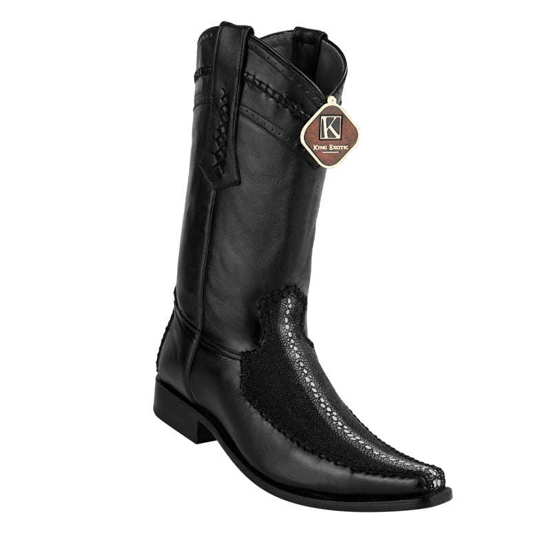 Men's King Exotic Boots Genuine Stingray European Toe Black (477bd1105) 1   - from alligatorwarehouse.com