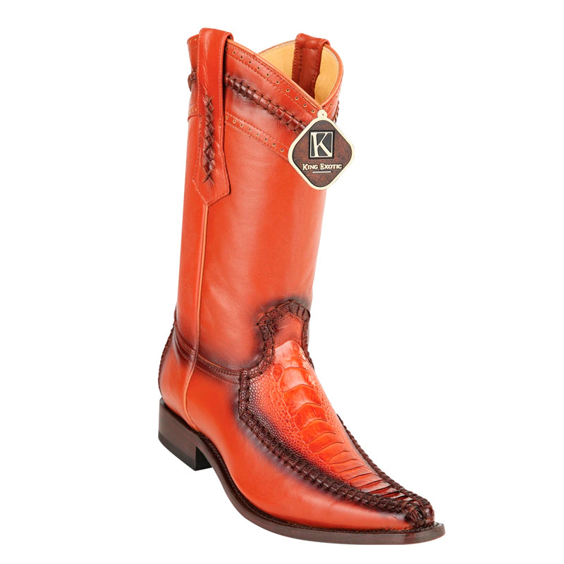 Men's King Exotic Boots Ostrich Leg European Toe Cognac (477bd0503) 1   - from alligatorwarehouse.com