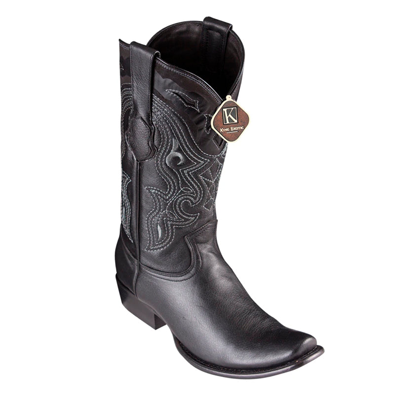Men's King Exotic Elk Boots Dubai Toe Handcrafted Black (4795105) 1   - from alligatorwarehouse.com