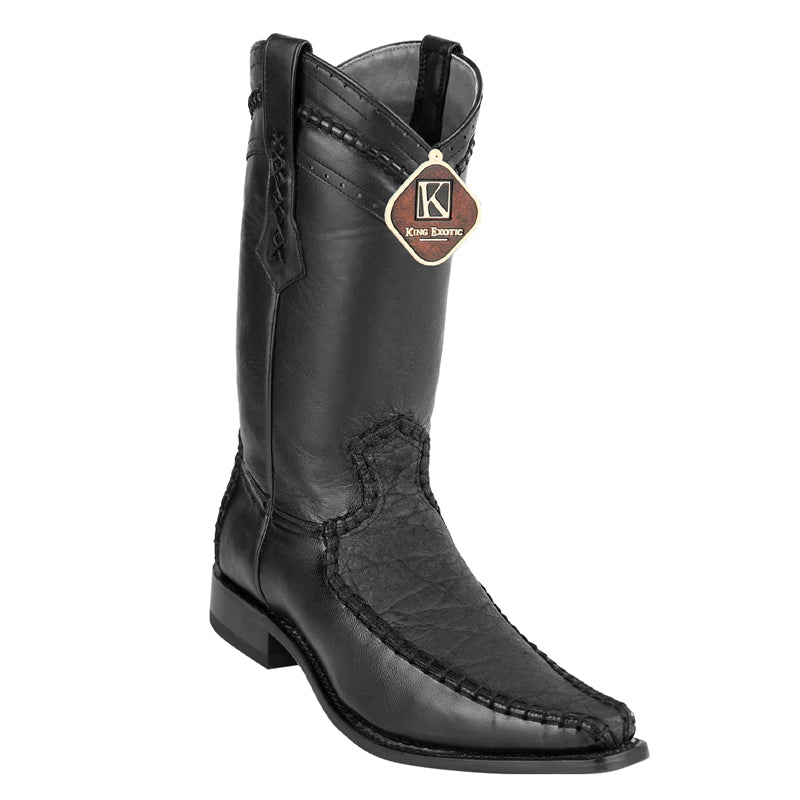 Men's King Exotic Genuine Elephant Boots European Toe Handcrafted Black (477bd7005) 1   - from alligatorwarehouse.com