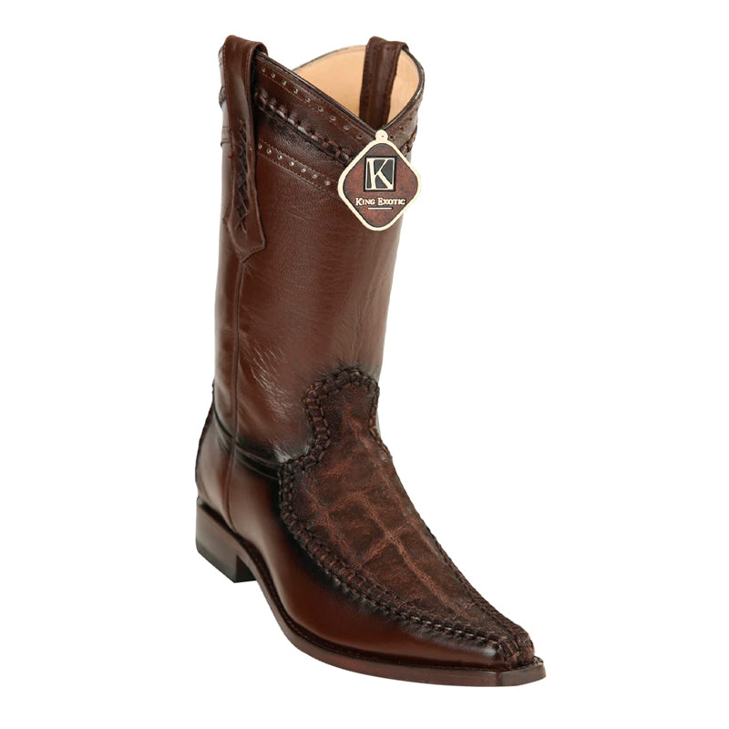 Men's King Exotic Genuine Elephant Boots European Toe Handcrafted Brown  (477bd7007) 1   - from alligatorwarehouse.com