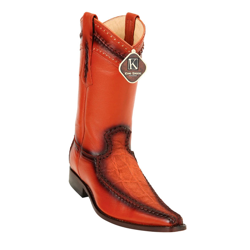 Men's King Exotic Genuine Elephant Boots European Toe Handcrafted Cognac (477bd7003) 1   - from alligatorwarehouse.com
