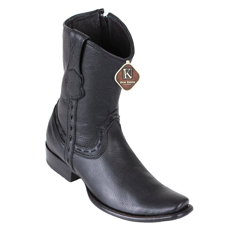 Men's King Exotic Leather Boots Dubai Toe Handcrafted Black (479B2705) 1   - from alligatorwarehouse.com