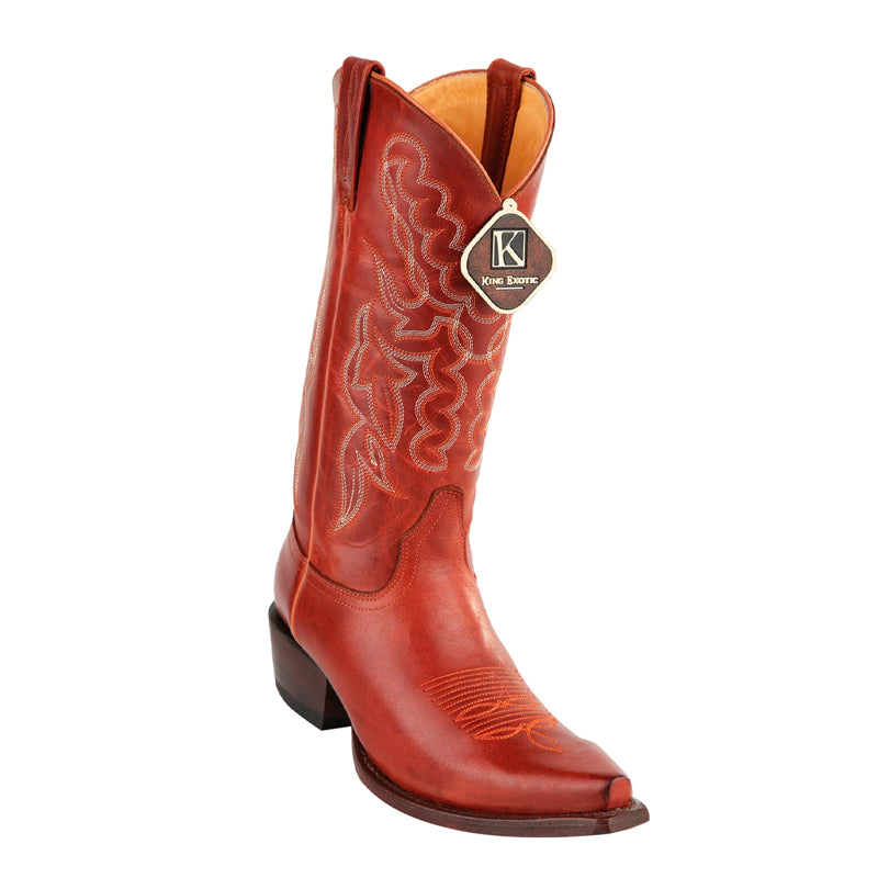 Men's King Exotic Snip Toe Pull Up Leather Boots Handmade Cognac (4943803) 1   - from alligatorwarehouse.com