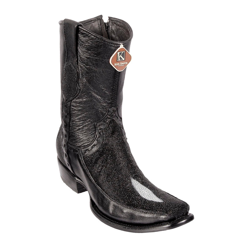 Men's King Exotic Stingray Boots Single Stone Dubai Toe Handmade Black (479BF1232) 1   - from alligatorwarehouse.com