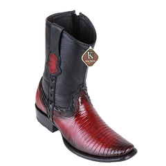 Men's King Exotic Teju Lizard Boots Dubai Toe Handcrafted Faded Burgundy (479B0743)