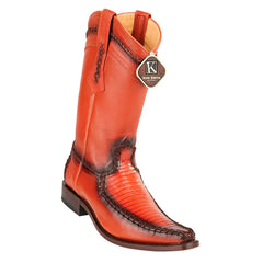 Men's King Exotic Teju Lizard Boots European Toe Handcrafted Cognac (477bd0703)