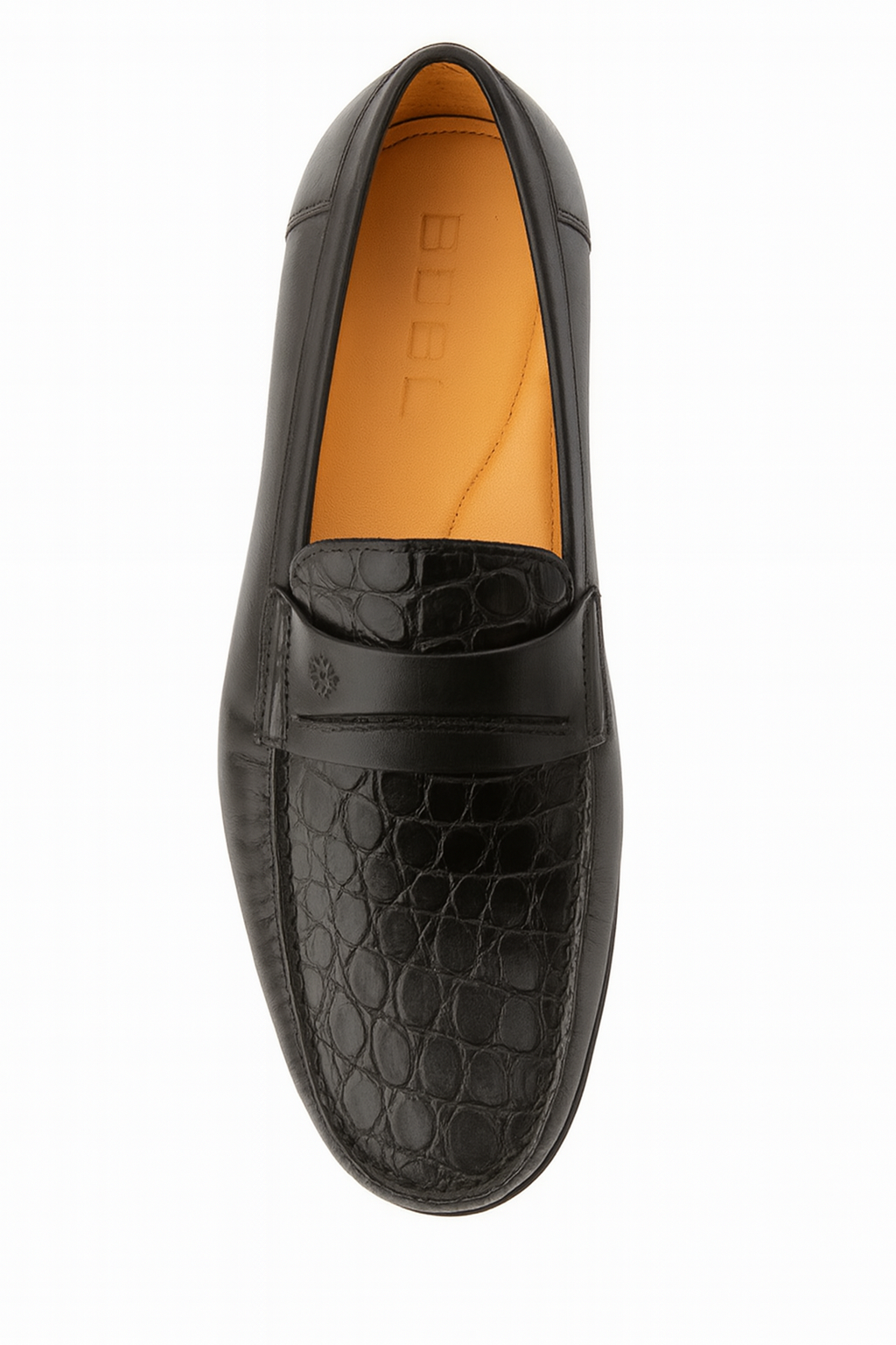 Mens Mezlan Sica Crocodile & Calfskin Loafer Dress Shoe in Black 8   - from alligatorwarehouse.com