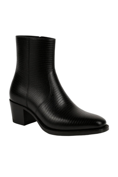 Men’s Dress Ankle Boots – Los Altos Boots – Black Exotic Skin