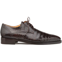 Men’s Genuine Alligator Brown Derby Lace-Up Shoes