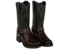 Men’s Los Altos Caiman Tail Skin Biker Boots