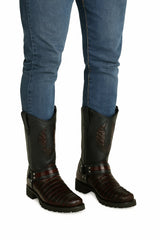 Men’s Los Altos Caiman Tail Skin Biker Boots