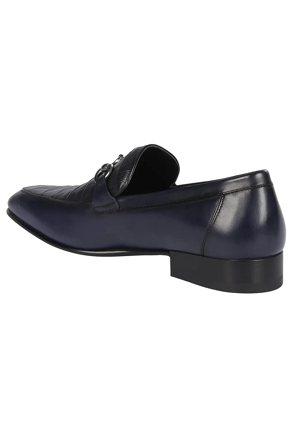 Men’s Prestige Navy Slip-On Shoes – Genuine Crocodile & Calfskin Fusion 5   - from alligatorwarehouse.com