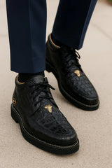 Men's Wild West Boots Caiman and Ostrich Skin Shoe