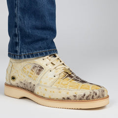 Men's Wild West Boots Caiman and Ostrich Skin Shoe 2ZA050249