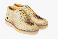 Men's Wild West Boots Caiman and Ostrich Skin Shoe 2ZA050249