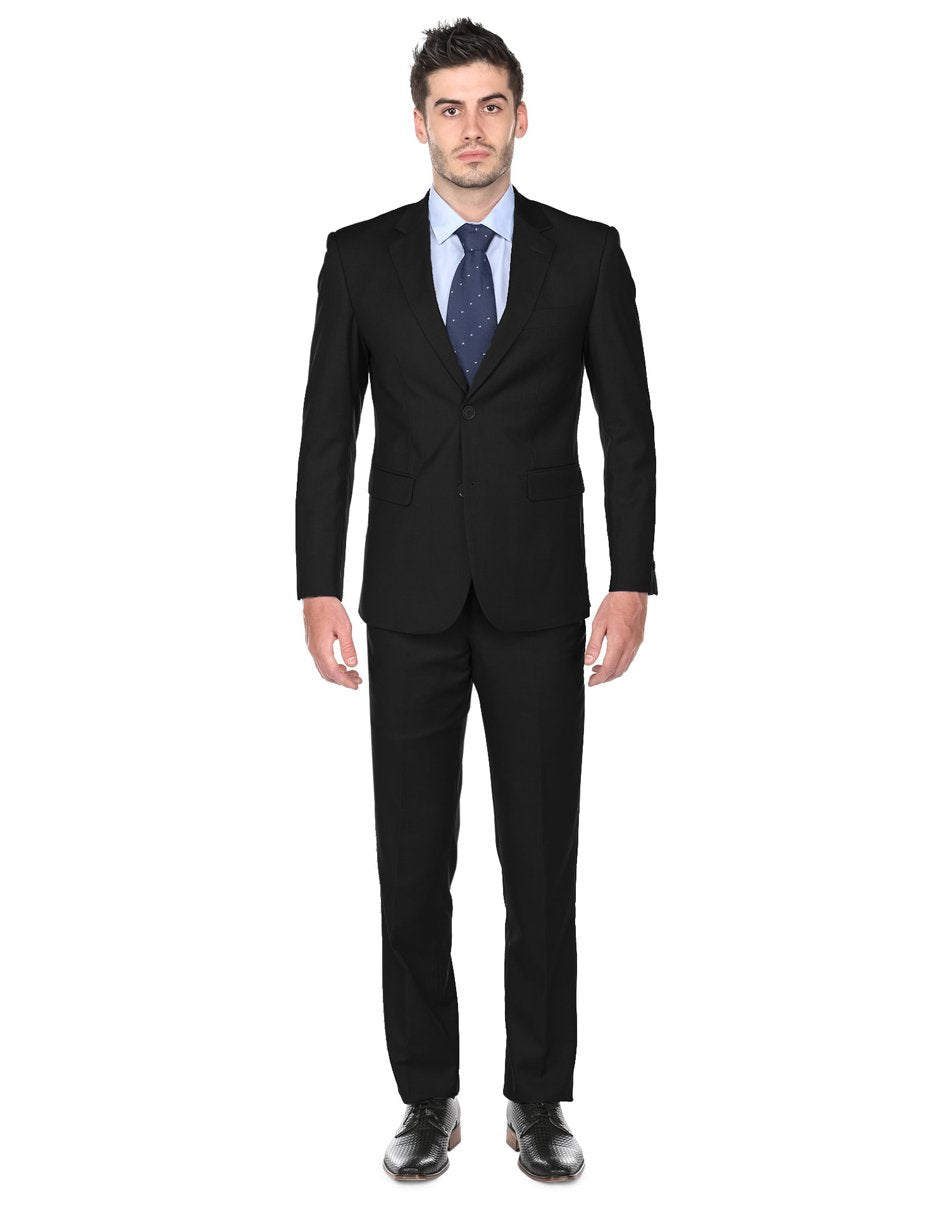 Pleated Suit - Mens Suits With Pleated Pant - Regular Fit Black Suit