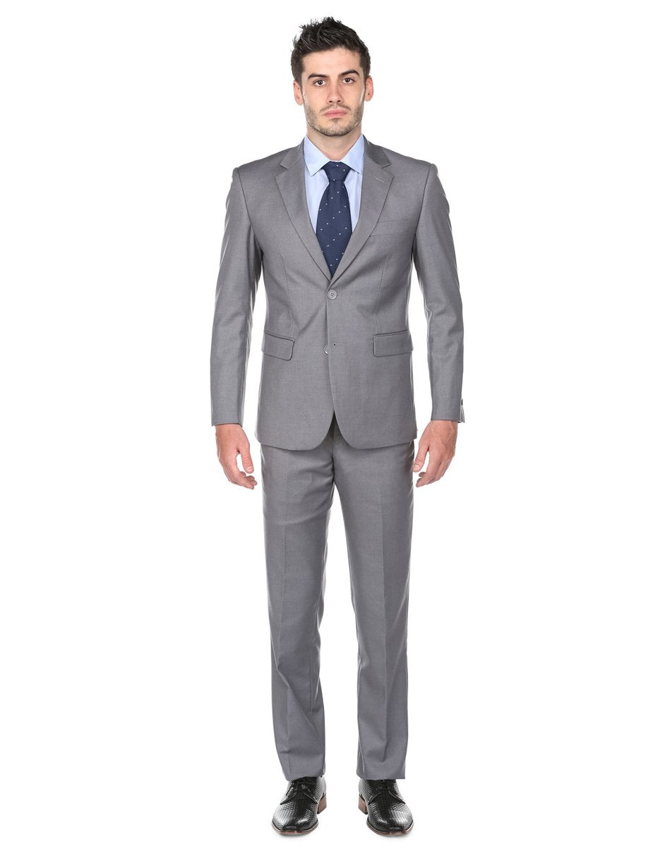 Pleated Suit - Mens Suits With Pleated Pant - Regular Fit Light Grey Suit