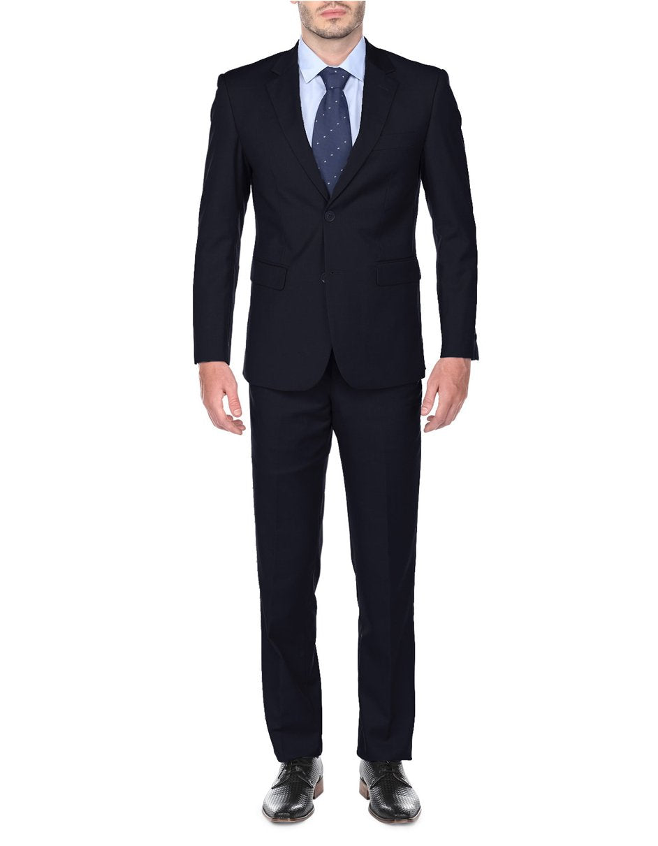 Pleated Suit - Mens Suits With Pleated Pant - Regular Fit Navy Suit