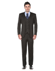Pleated Suit - Mens Suits With Pleated Pant - Regular Fit Black Suit