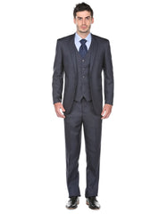 Pleated Suit - Mens Suits With Pleated Pant - Regular Fit Navy Suit