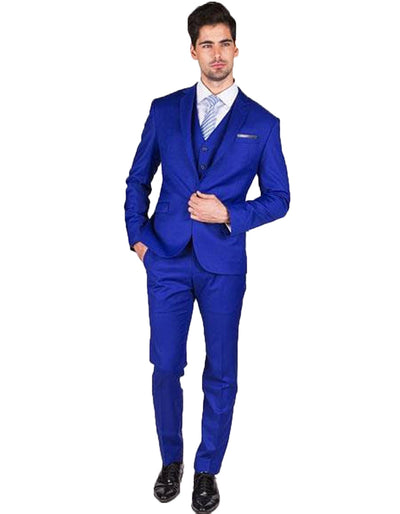 Mens Slim Fit Vested Royal Blue Suit 1 F3-8650  - from alligatorwarehouse.com