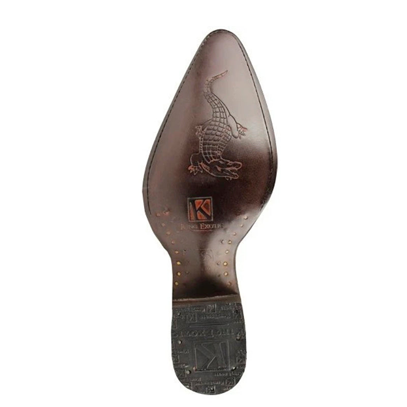 Mens King Exotic Caiman Hornback Cowboy Boots Brown (4980207) 3 5  - from alligatorwarehouse.com