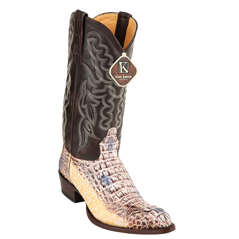 Mens King Exotic Caiman Hornback Cowboy Boots Natural (4980249) 1   - from alligatorwarehouse.com
