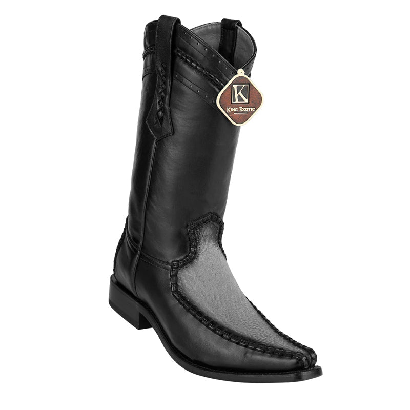 Men's King Exotic Genuine Sharkskin Boots 3x Toe Black (495v20905) by King Exotic Boots main image 1