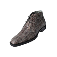 Mens Belvedere Stefano Patchwork Crocodile Dress Boot in Grey