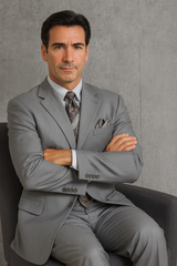 Mens Classic 3 button Suit in Grey