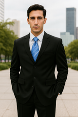 Mens Classic 3 button 2 Piece Suit in Navy