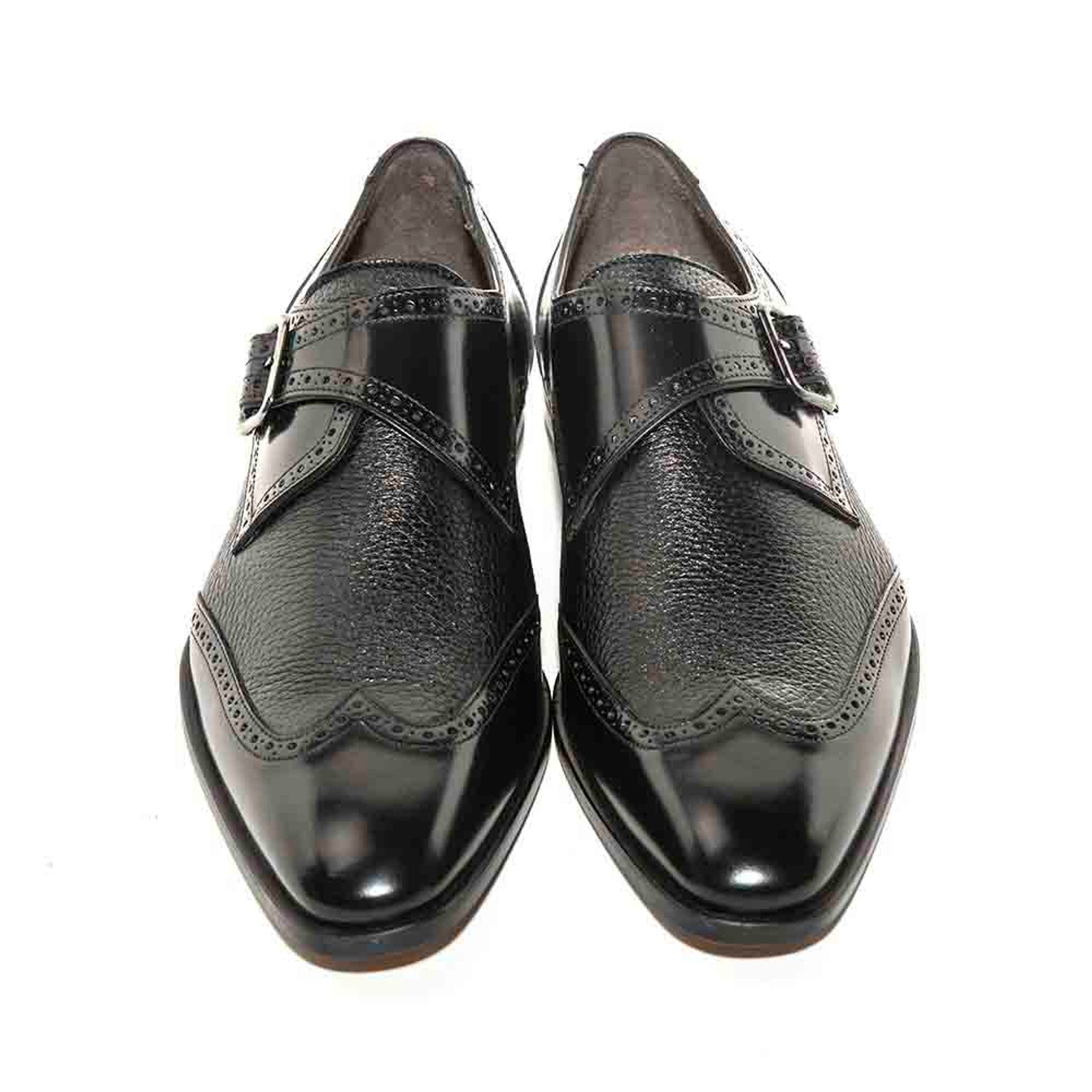 Senator By Mezlan In Black Monkstrap Genuine Deerskin 4   - from alligatorwarehouse.com