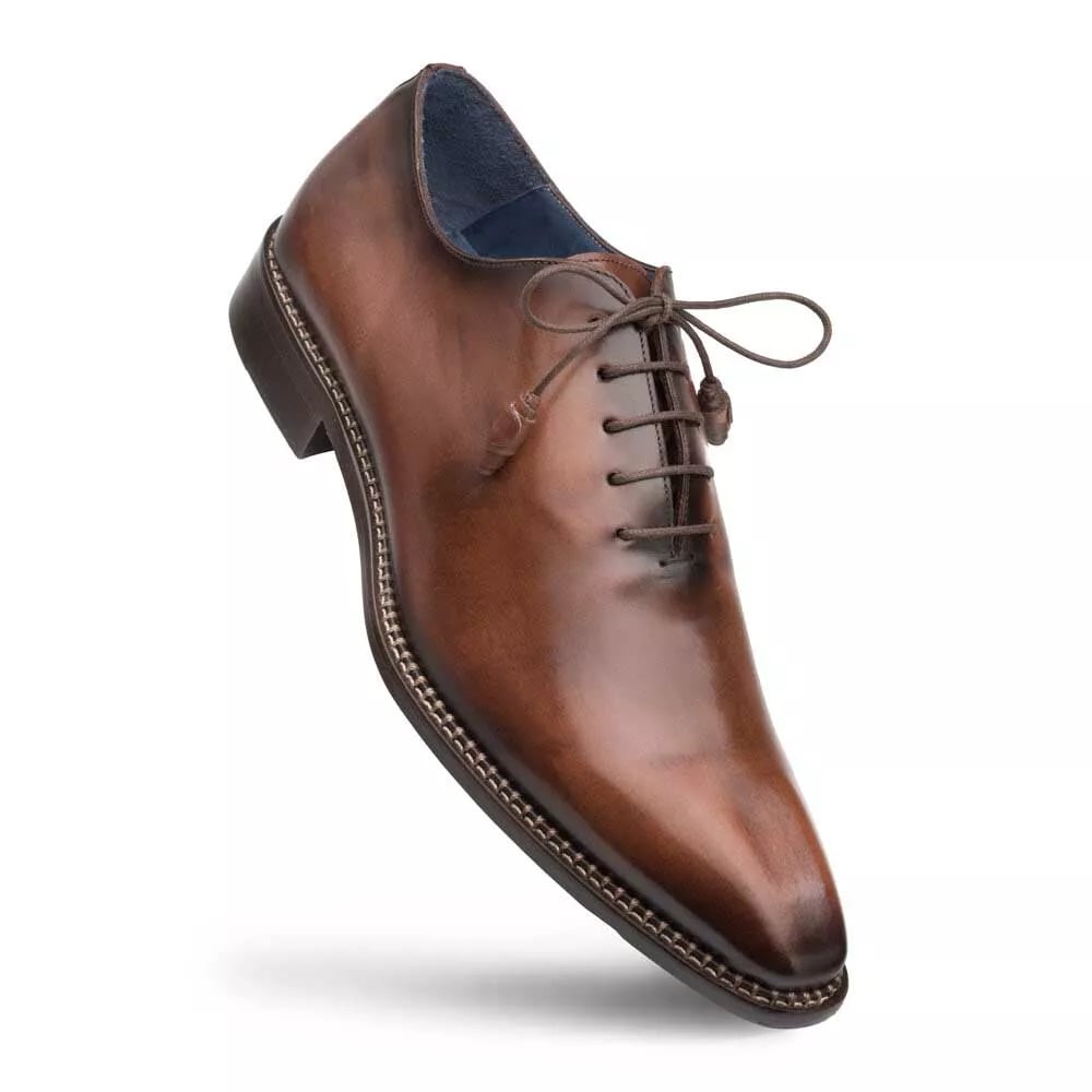 Mezlan Enterprise Brown Calfskin Men’s Plain Toe Shoe 1   - from alligatorwarehouse.com