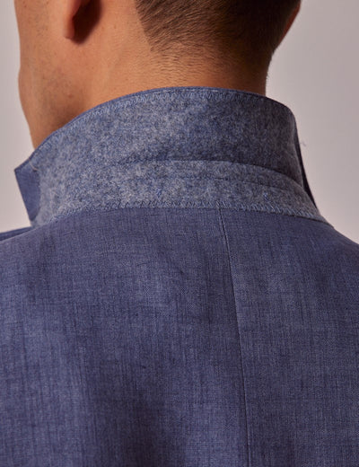 Mens Linen Suit For Beach Wedding - Summer  Suit in Mid Blue 11 G2-8407  - from alligatorwarehouse.com