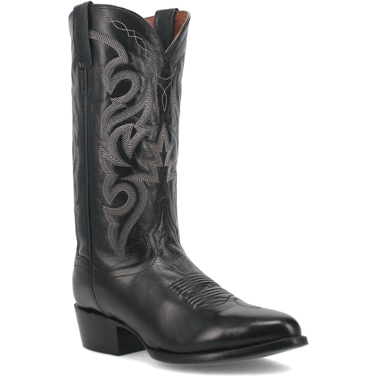 Dan Post Men’s Milwaukee 13 Round Medium Toe Black Leather Cowboy Boot 1 DP2110R_6.5_D  - from alligatorwarehouse.com