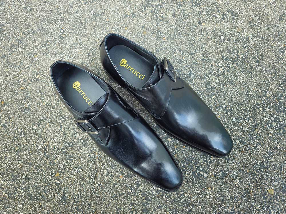 Monk Strap Buckle Leather Shoes 2 KS503-39BLACK75  - from alligatorwarehouse.com