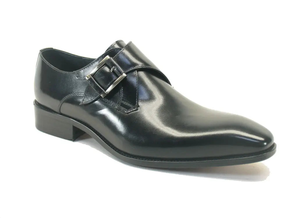 Monk Strap Buckle Leather Shoes 5 KS503-39BLACK75  - from alligatorwarehouse.com
