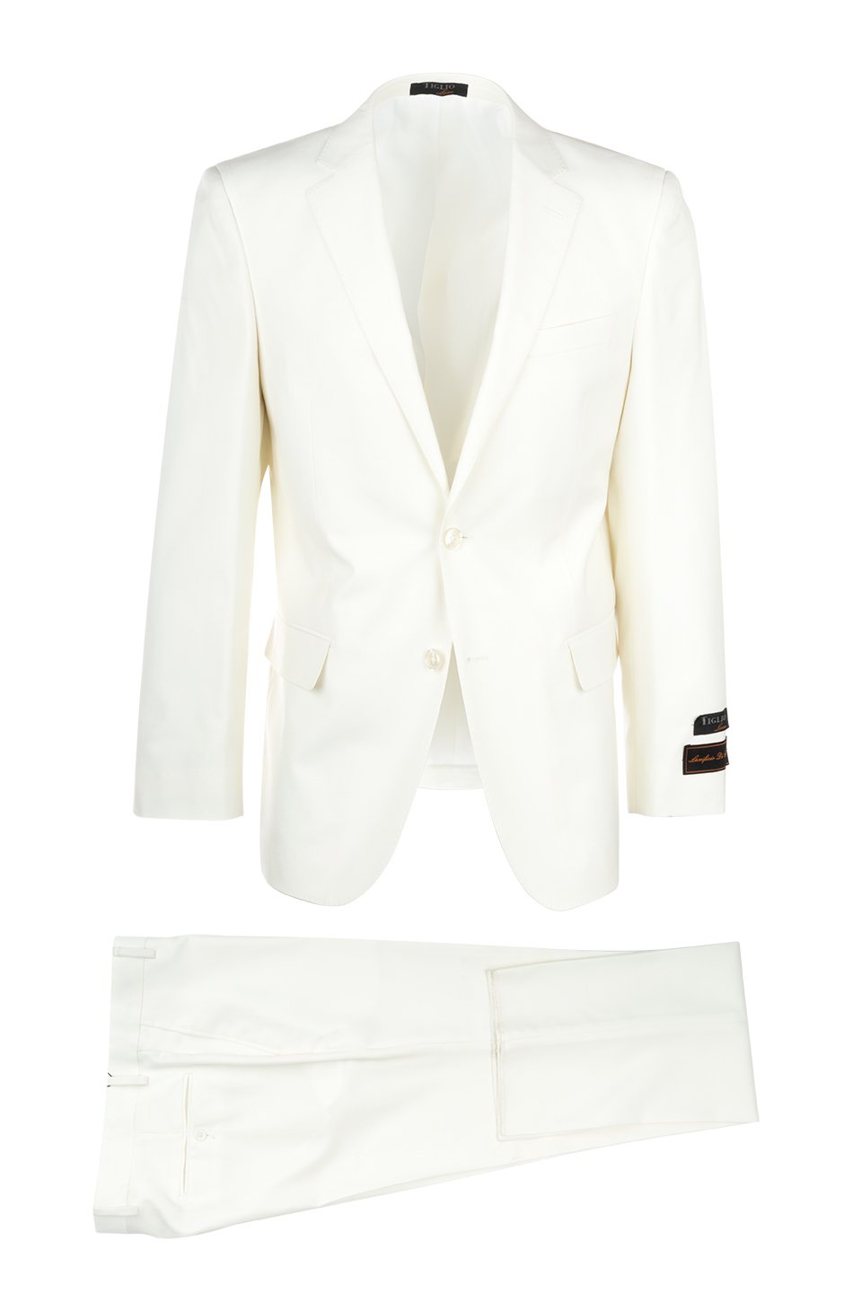 Novello Off-white, Modern Fit, Pure Wool Suit by Tiglio Luxe