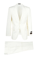 Novello Off-white, Modern Fit, Pure Wool Suit by Tiglio Luxe