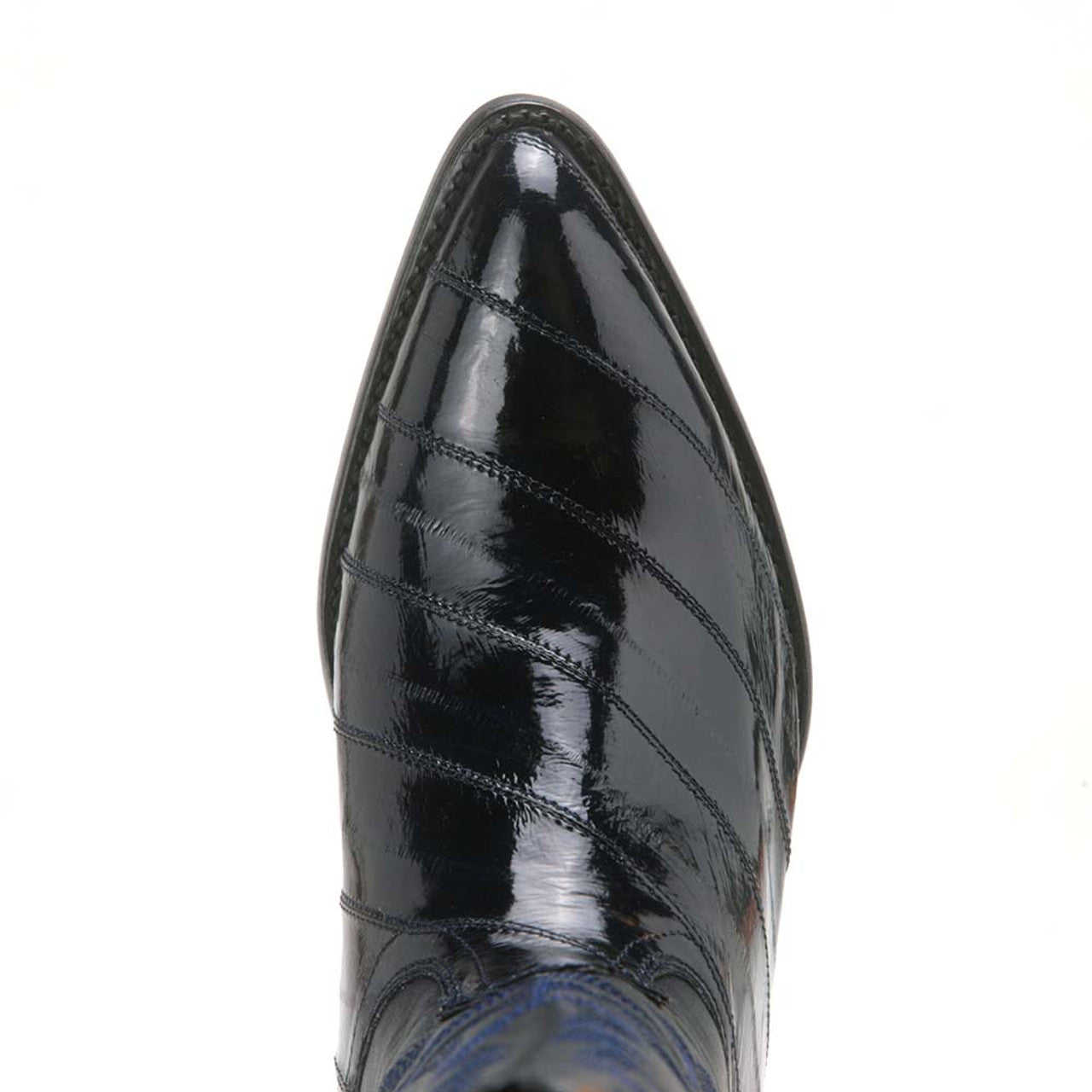 Los Altos Men's Navy Blue Eel Skin J Toe Boots Los Altos Men's Navy Blue Eel Skin J Toe Boots