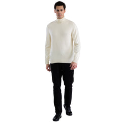 MENS OFF-WHITE PULLOVER TURTLENECK SWEATER